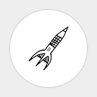 Space Rocket Doodle Art Magnet